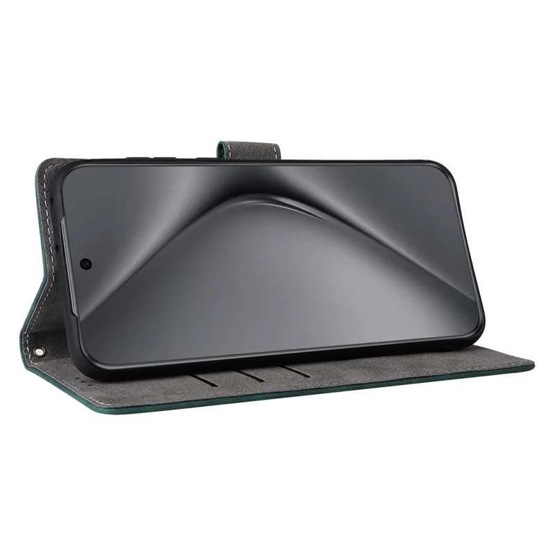 For Huawei Pura 70 Ultra Case with Hand Strap RFID Blocking Wallet Leather Cover - Green