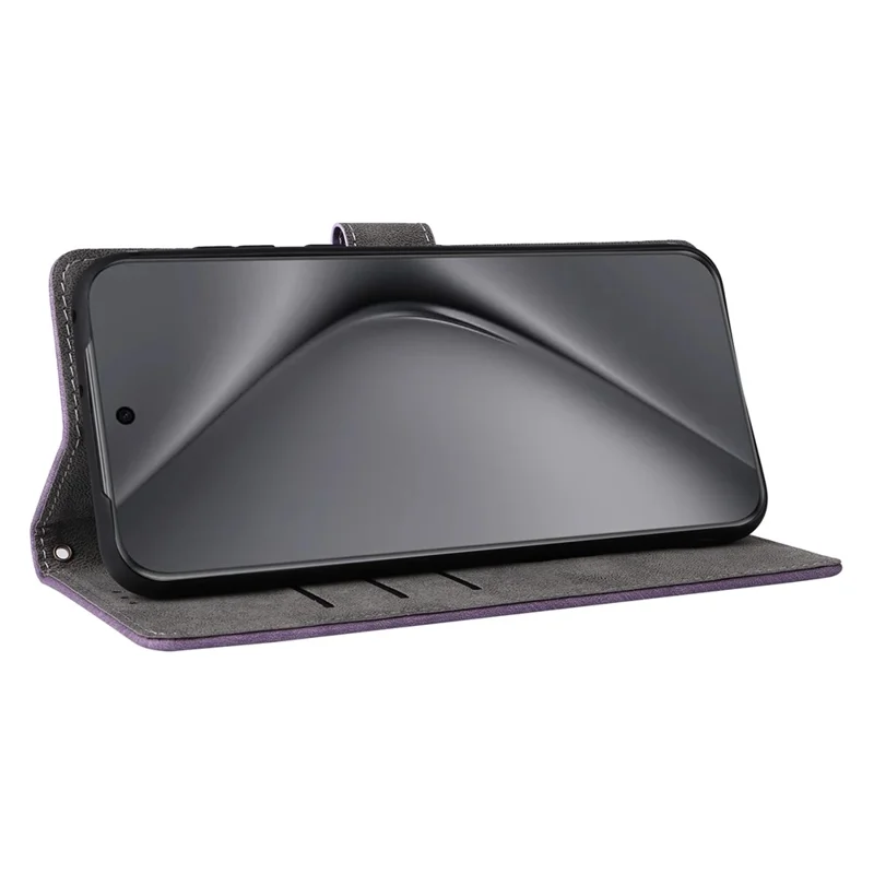 For Huawei Pura 70 Ultra Case with Hand Strap RFID Blocking Wallet Leather Cover - Purple