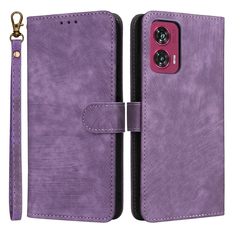 Pour Motorola Edge 50 Fusion 5G, étui antichoc RFID Blocking, étui en cuir PU - Violet