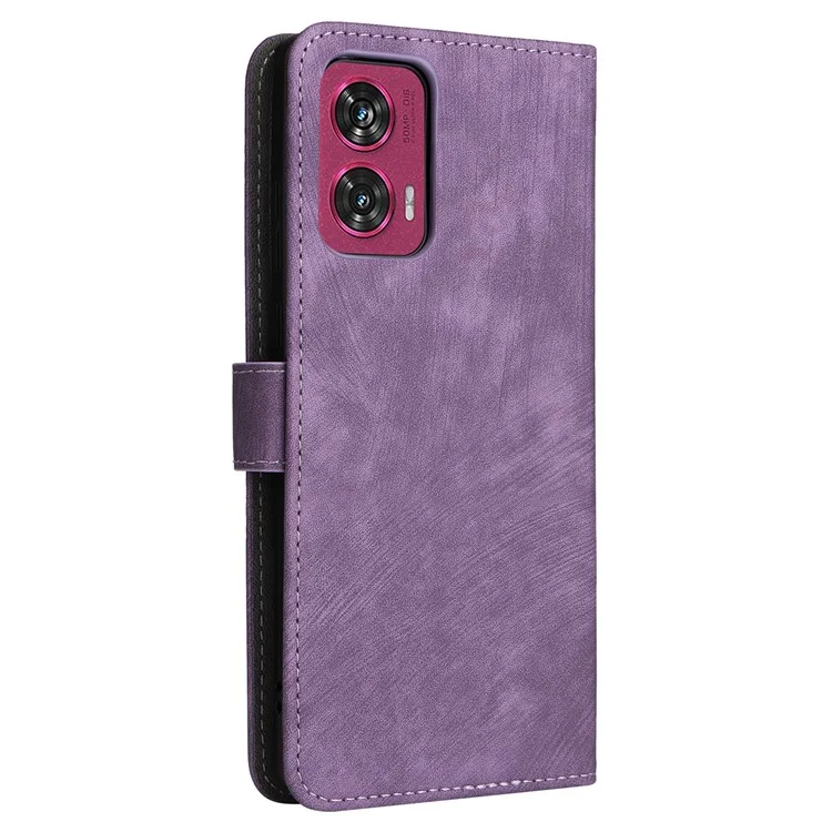 Pour Motorola Edge 50 Fusion 5G, étui antichoc RFID Blocking, étui en cuir PU - Violet