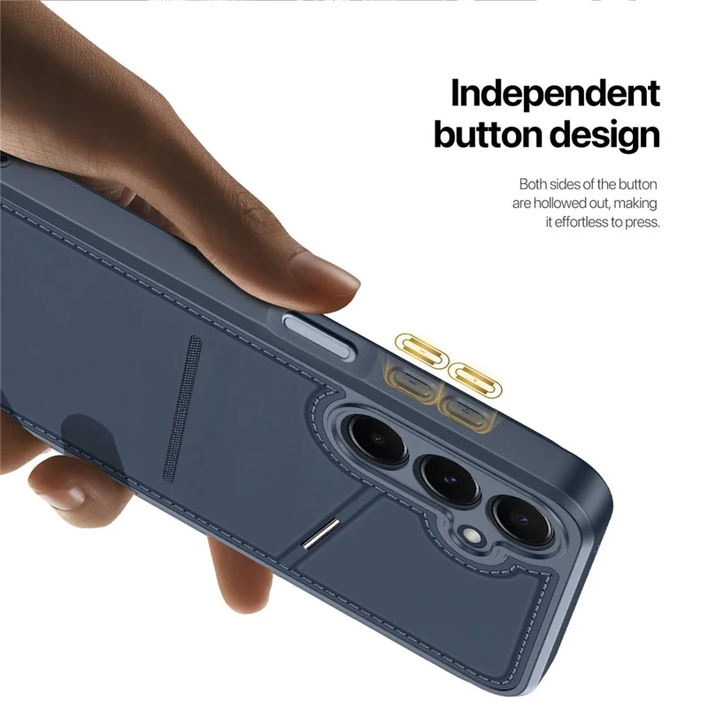 DUX DUCIS Rafi II Serie für Samsung Galaxy A15 4G / A15 5G Hülle RFID-Blockierung PU+TPU Rückseite Handyhülle - Blau