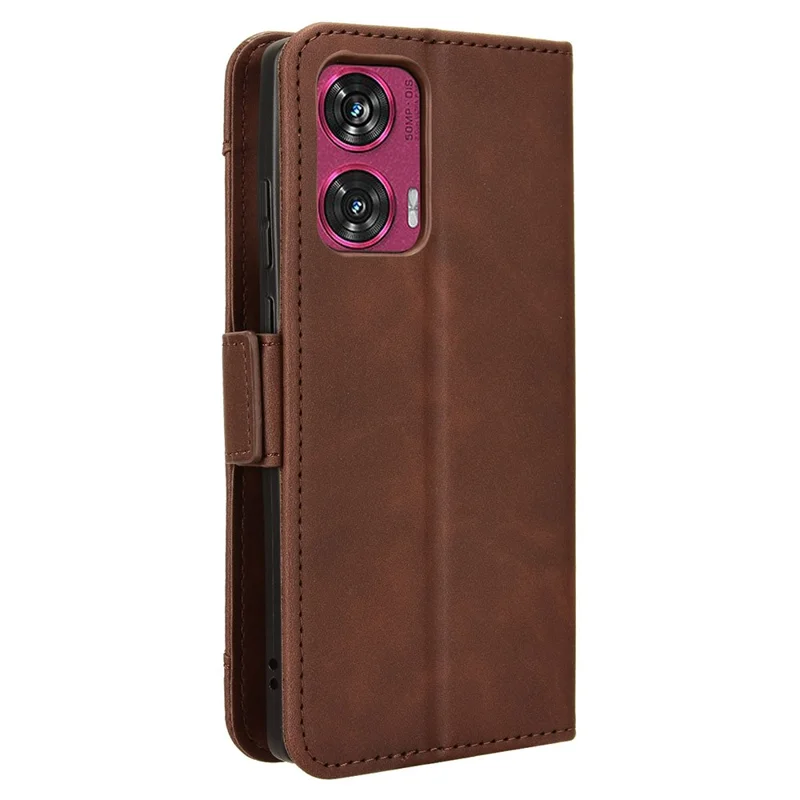 For Motorola Edge 50 Fusion 5G Case Multiple Card Holders Leather Flip Phone Cover - Brown
