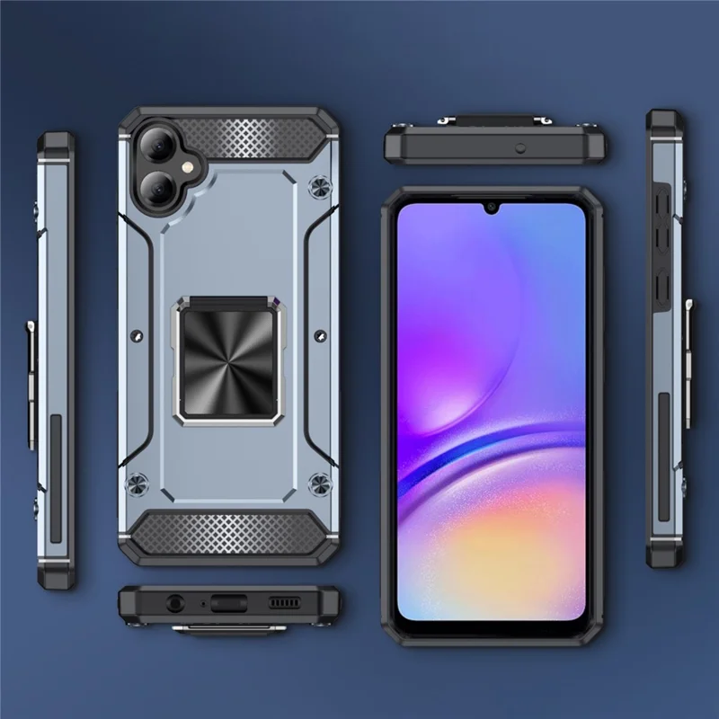 Achat en gros pour étui Samsung Galaxy A05 4G Anneau support de maintien Kickstand TPU+PC Hybrid Cover - Gris