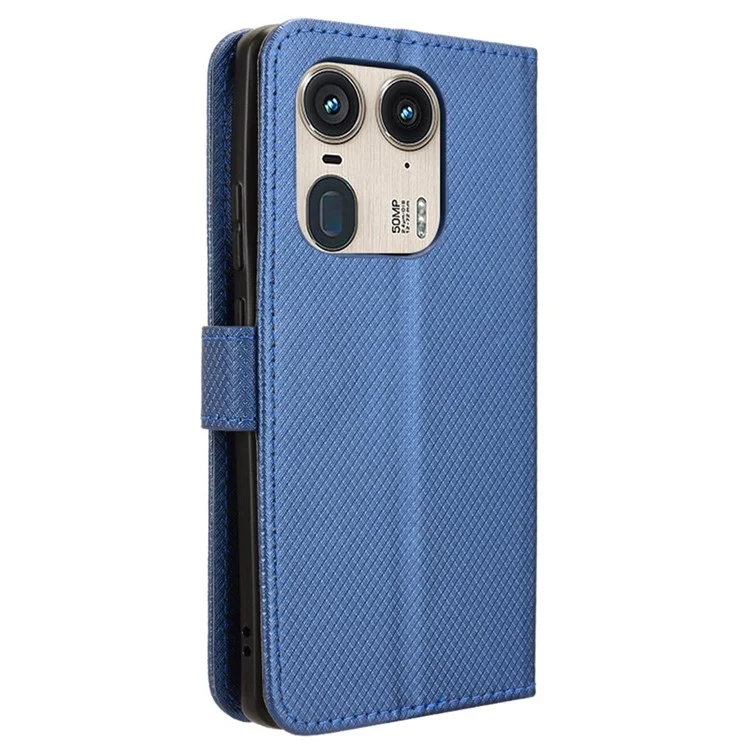 For Motorola Edge 50 Ultra 5G / Moto X50 Ultra 5G Case Wallet PU Leather Mobile Phone Cover - Blue