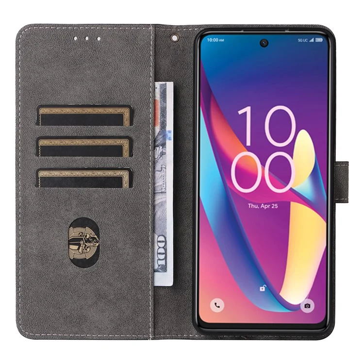 Para TCL 50 XL 5G Funda Bloqueo RFID Billetera de Cuero con Soporte Cubierta de Teléfono - Negro