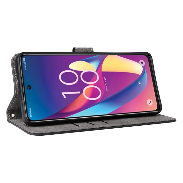 Para TCL 50 XL 5G Funda Bloqueo RFID Billetera de Cuero con Soporte Cubierta de Teléfono - Negro