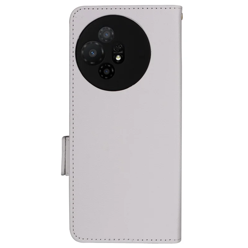 Para TCL 50 XL 5G Funda de Cuero Textura de Litchi Soporte de Tarjeta Plegable Funda de Teléfono - Blanco