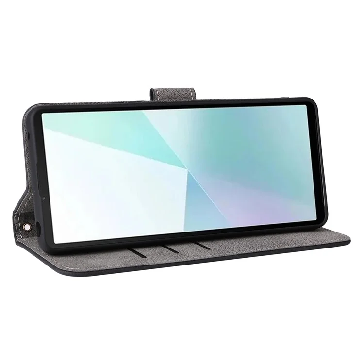 For Sony Xperia 10 VI Case PU Leather Stand Cover with RFID Blocking Wallet - Black