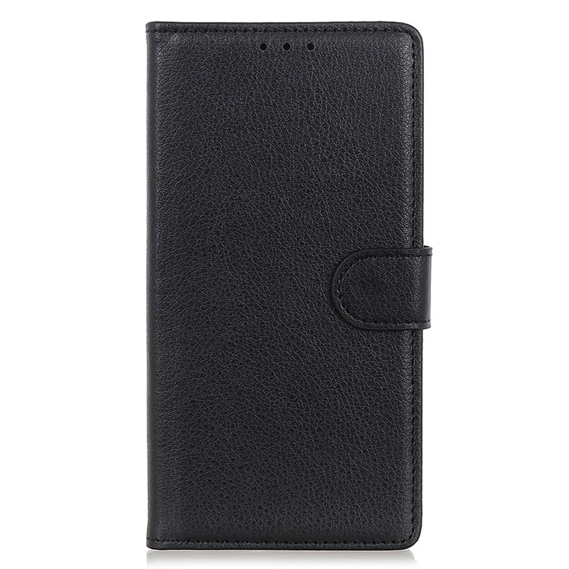 Per iPhone 16 Case PU Leather Wallet Stand Litchi Texture Phone Cover - Nero