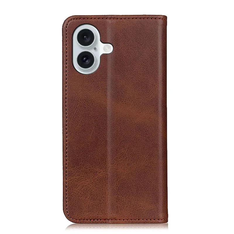 For iPhone 16 Plus Case Wallet Stand Split Leather Phone Cover Auto Magnetic Closed - Coffee