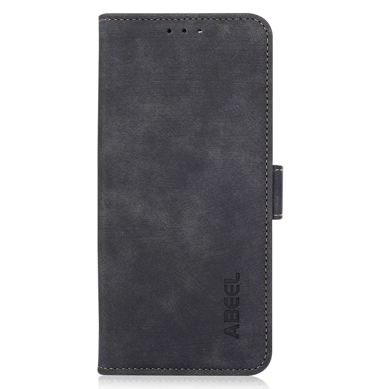 ABEEL For iPhone 16 Pro Max Case PU Leather Stand Retro Phone Cover with Card Slots - Black