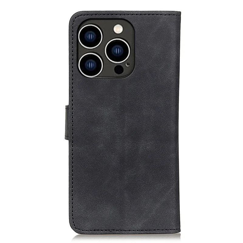 KHAZNEH para iPhone 16 Pro Carteira Caso Retro Couro PU Flip Phone Cover - Preto