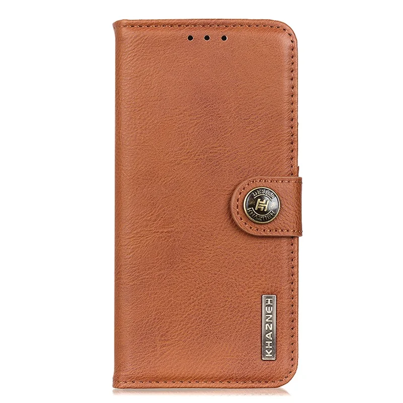 KHAZNEH For iPhone 16 Pro Wallet Case Cowhide Texture Leather Phone Cover - Brown