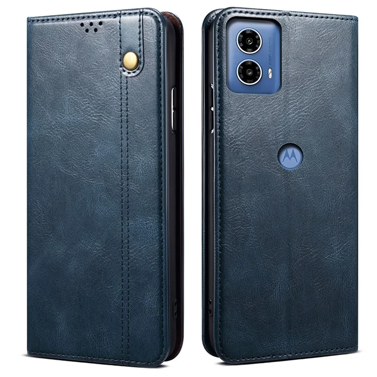 Funda para Motorola Edge 50 Fusion 5G Funda Waxy Crazy Horse Anti-Scratch Leather Phone Cover - Azul