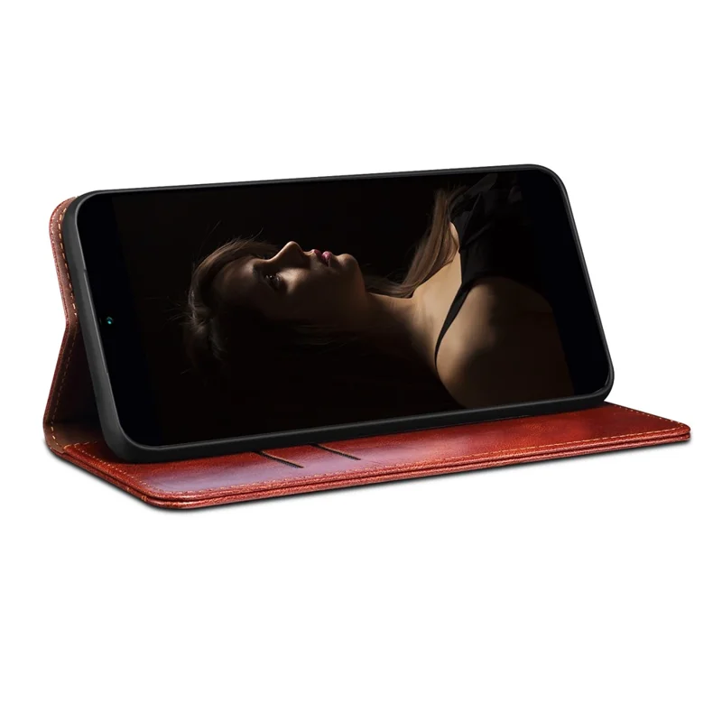 For Huawei Pura 70 Wallet Case Waxy Crazy Horse Texture Leather Stand Phone Cover - Brown