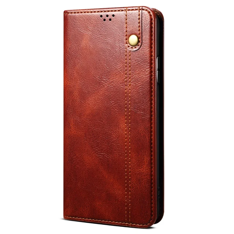 For Huawei Pura 70 Wallet Case Waxy Crazy Horse Texture Leather Stand Phone Cover - Brown