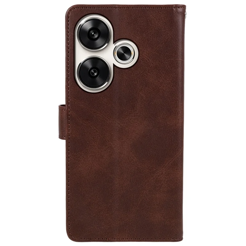 For Xiaomi Redmi Turbo 3 5G / Poco F6 5G Case Calf Texture Magnetic Clasp Leather Wallet Phone Cover - Brown
