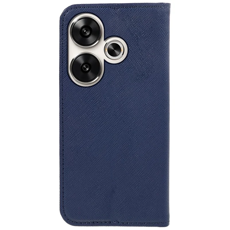 For Xiaomi Redmi Turbo 3 5G / Poco F6 5G Case Wallet Cross Texture Leather Flip Phone Cover - Dark Blue