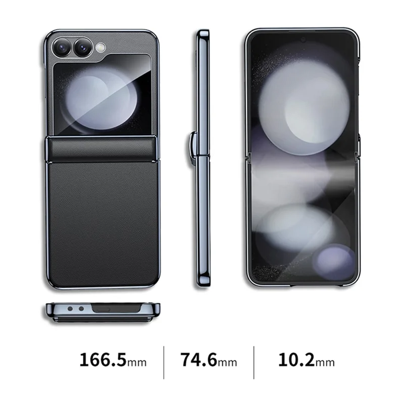 For Samsung Galaxy Z Flip7 FE 5G / Z Flip6 5G Case Electroplating Magnetic Hinge PU+PC Phone Cover - Purple