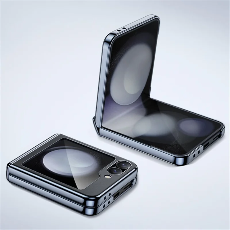 For Samsung Galaxy Z Flip7 FE 5G / Z Flip6 5G Case Electroplating Magnetic Hinge PU+PC Phone Cover - Purple