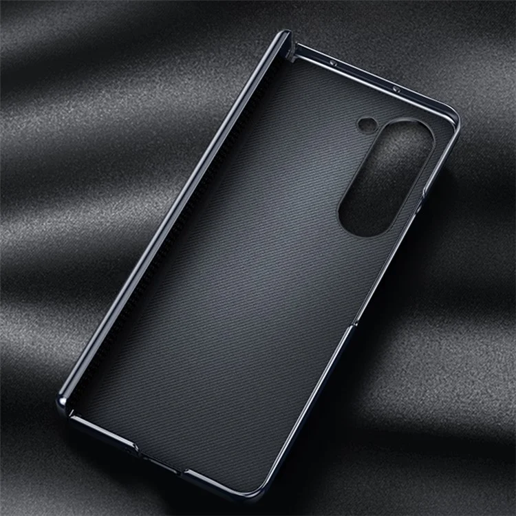 Per Samsung Galaxy Z Fold6 5G Case Electroplating PU Leather+PC Phone Cover con protezione cerniera - Nero