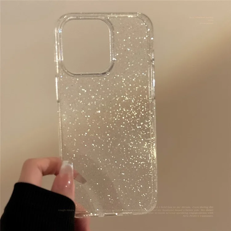 Für iPhone 15 Pro Case Clear TPU Handyhülle mit zarten Glitzerelementen