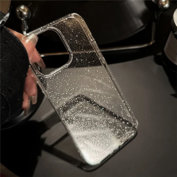 Für iPhone 15 Pro Case Clear TPU Handyhülle mit zarten Glitzerelementen