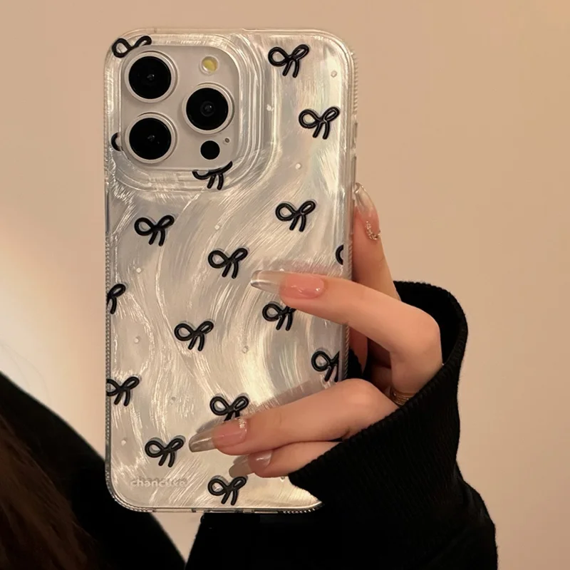 For iPhone 15 Pro Max TPU Case Bow Pattern Protective Phone Cover
