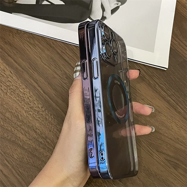 Capa Magnética para iPhone 15 Pro com Logotipo e Proteção de Lente - Prata