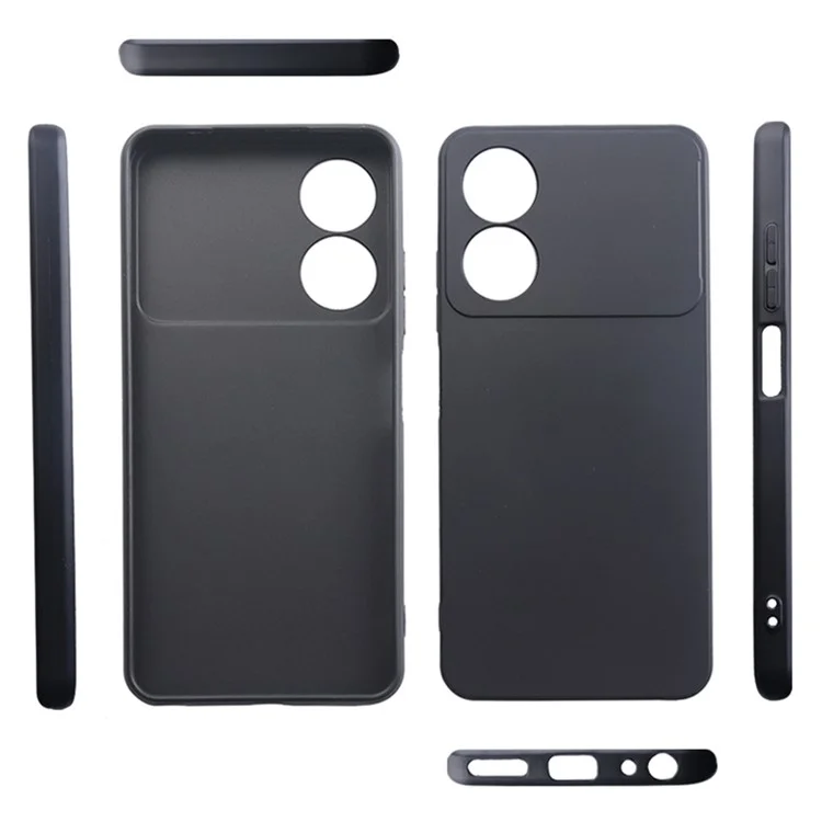 For ZTE Blade A34 Case Soft Matte Finish TPU Phone Cover (Precise Lens Cutouts) - Black