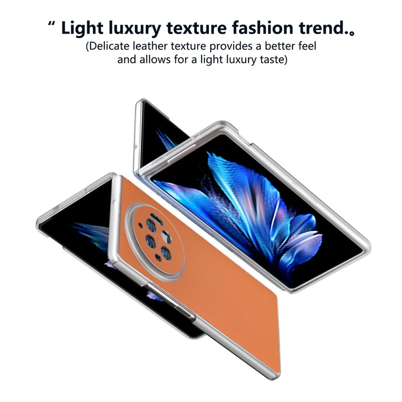 For vivo X Fold3 Case Anti-slip Grip Protective Leather+PC Phone Cover - Orange
