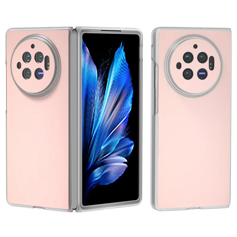 For vivo X Fold3 Case Anti-slip Grip Protective Leather+PC Phone Cover - Pink