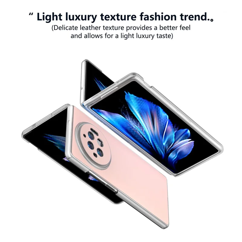 For vivo X Fold3 Case Anti-slip Grip Protective Leather+PC Phone Cover - Pink