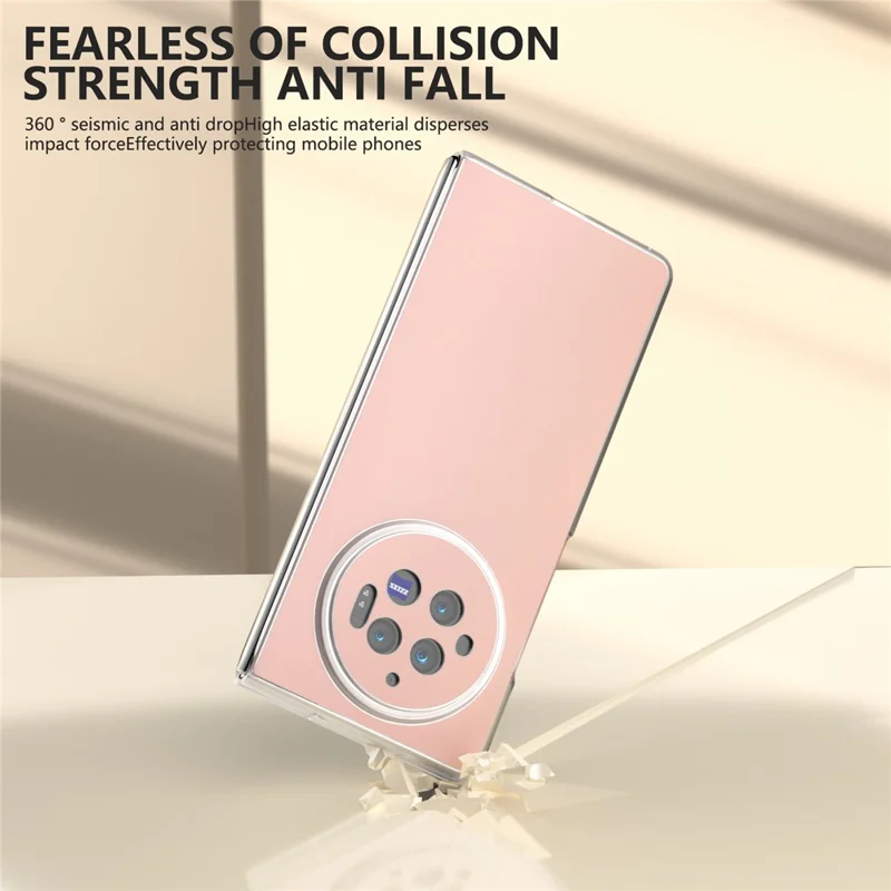 For vivo X Fold3 Case Anti-slip Grip Protective Leather+PC Phone Cover - Pink