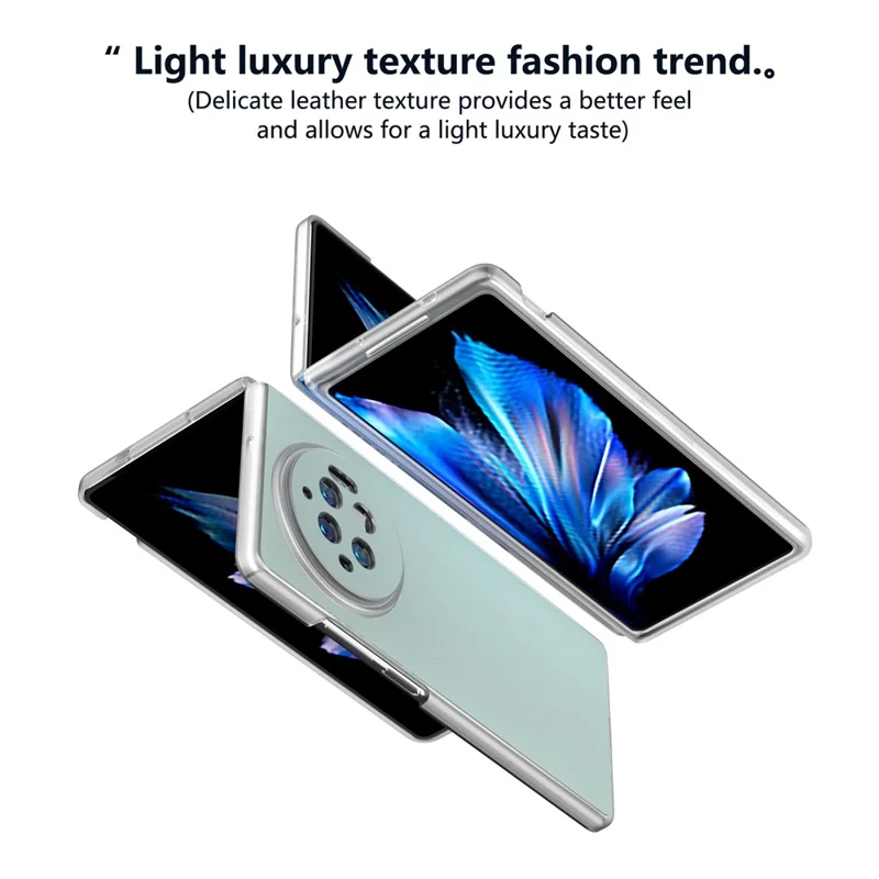 Für vivo X Fold3 Hülle Anti-Rutsch-Griff Schützende Leder+PC-Handyhülle - Baby Blau