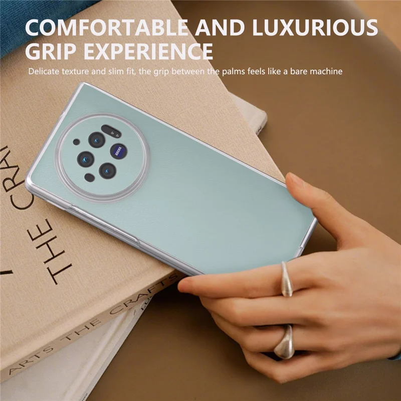 Für vivo X Fold3 Hülle Anti-Rutsch-Griff Schützende Leder+PC-Handyhülle - Baby Blau