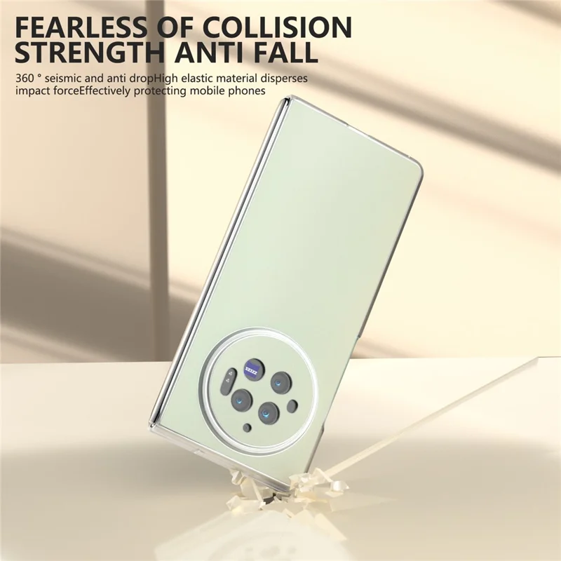 For vivo X Fold3 Case Anti-slip Grip Protective Leather+PC Phone Cover - Light Green