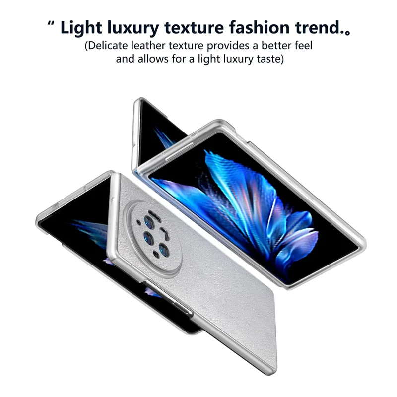 For vivo X Fold3 Case Anti-slip Grip Protective Leather+PC Phone Cover - Silver