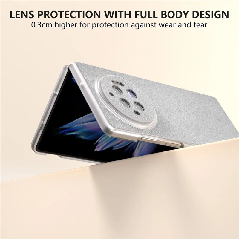 For vivo X Fold3 Case Anti-slip Grip Protective Leather+PC Phone Cover - Silver