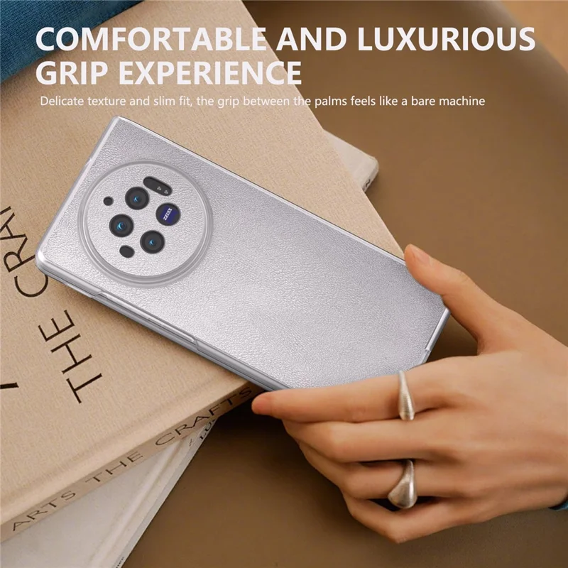 For vivo X Fold3 Case Anti-slip Grip Protective Leather+PC Phone Cover - Silver