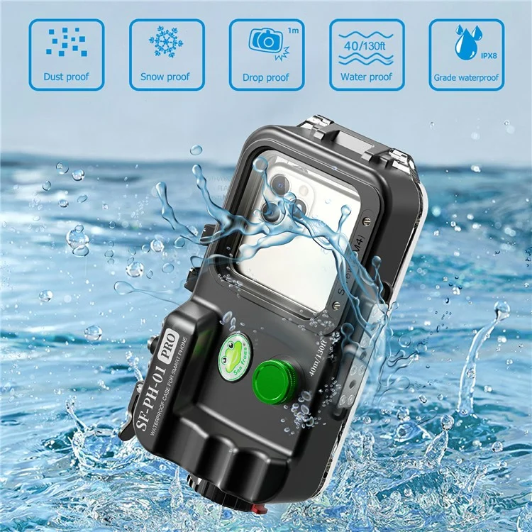 SEA FROGS SF-PH-01-PRO Universelles IPX8-wasserdichtes Gehäuse 40 m Unterwasserschutz für Telefon