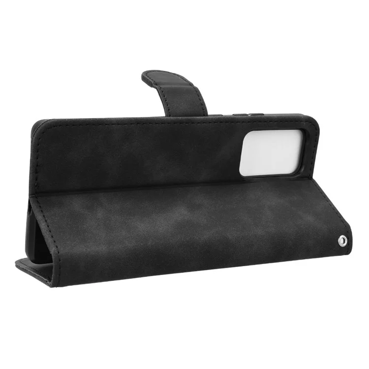 Para Motorola Edge 50 Fusion 5G Capa de Couro Protetora Slots para Cartões Carteira Capa de Telefone - Preto