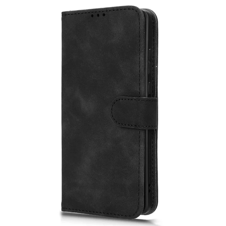 Para Motorola Edge 50 Fusion 5G Capa de Couro Protetora Slots para Cartões Carteira Capa de Telefone - Preto