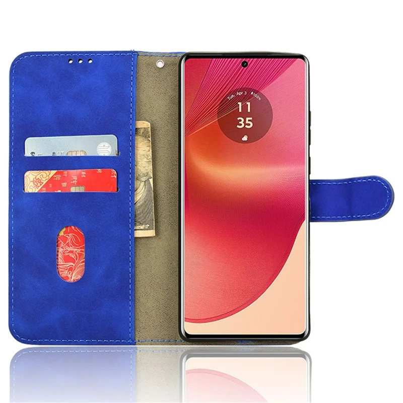 For Motorola Edge 50 Fusion 5G Leather Case Protective Card Slots Wallet Phone Cover - Blue