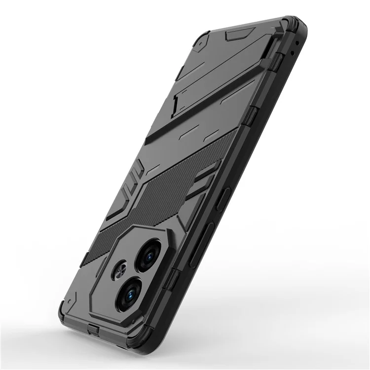 Для vivo iQOO Z9 Turbo 5G Case PC+TPU Противоударный Против Царапин Чехол с Подставкой - Черный