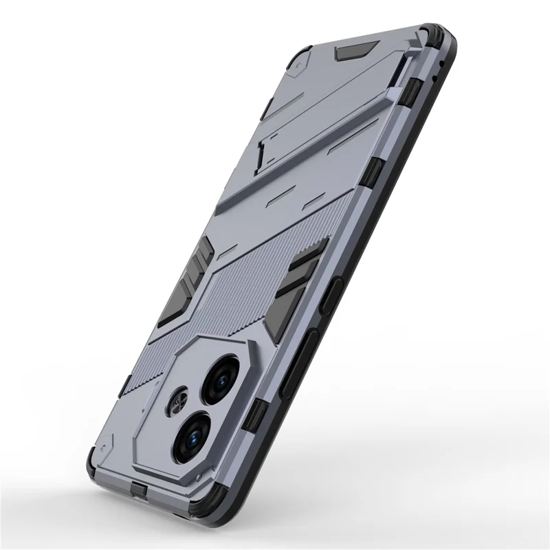 Cover per vivo iQOO Z9 Turbo 5G in PC+TPU Antiurto Antigraffio con Supporto - Grigio