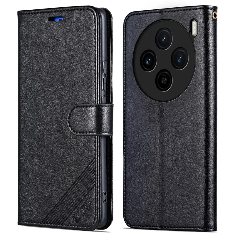AZNS per vivo X100s 5G Case Wallet Stand Feature PU Leather Phone Cover - Nero