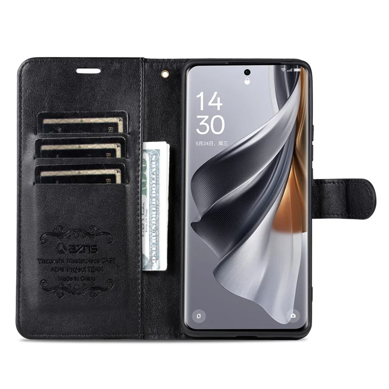 AZNS per vivo X100s 5G Case Wallet Stand Feature PU Leather Phone Cover - Nero