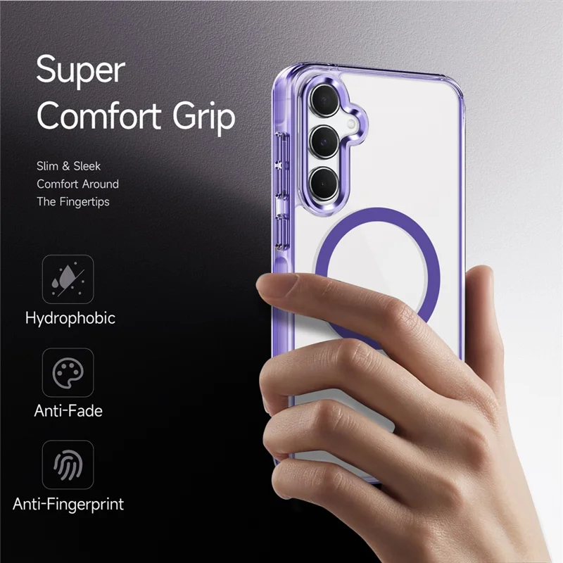 For Samsung Galaxy A55 5G Case Magnetic Case TPU+PC Clear Phone Cover - Green