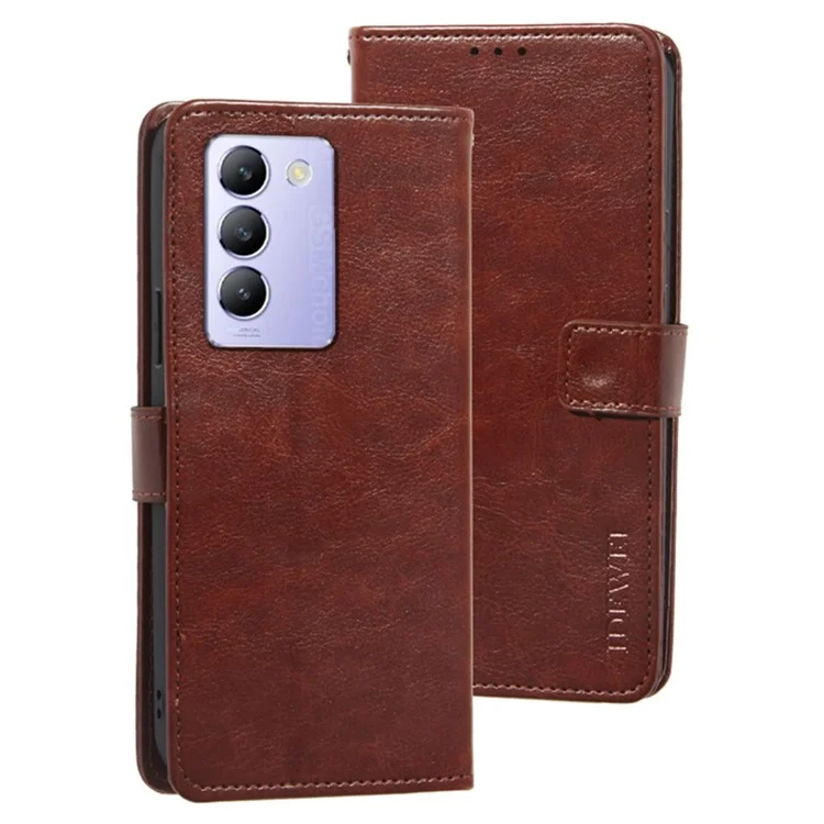 IDEWEI For vivo V30 SE 5G Case Folio Flio Wallet Leather Phone Cover - Brown
